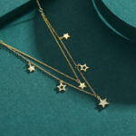 S925 Sterling Silver Double Circles Star Necklace - Image 5