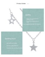 S925 Sterling Silver Double Circles Star Necklace - Image 8